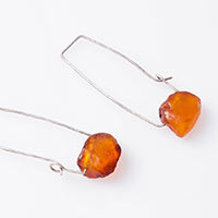 Earrings – Silver, Amber