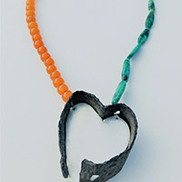 Long Necklace – Silver, Iron, Amber, Anyolit