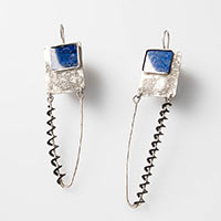 Earrings – Silver, Iron, Lapis Lazuli