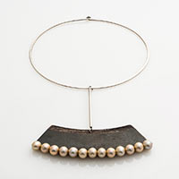 Necklace – Silver, Iron, Freshwater Pearls