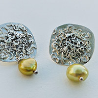 Earrings – silver, freshwater pearls