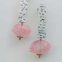 Earrings – silver, rose quartz