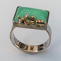 Ring – silver, gold, chrysoprase