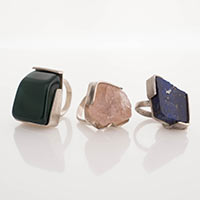 Ringe – Silber, Peridot, Rosenquarz, Lapislazuli