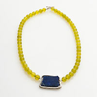 Halsschmuck – Silber, Serpentin, Lapislazuli
