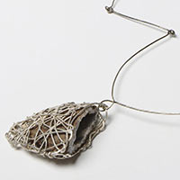 Necklace – silver, agate druse